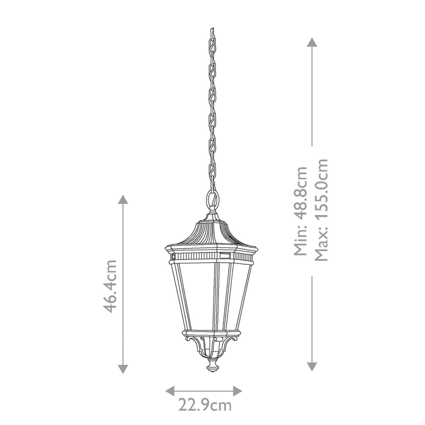 Feiss - Candelabro suspenso exterior COTSWOLD LANE 2xE14/60W/230V IP23 preto