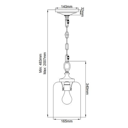Feiss - Candelabro suspenso HOUNSLOW 1xE27/60W/230V