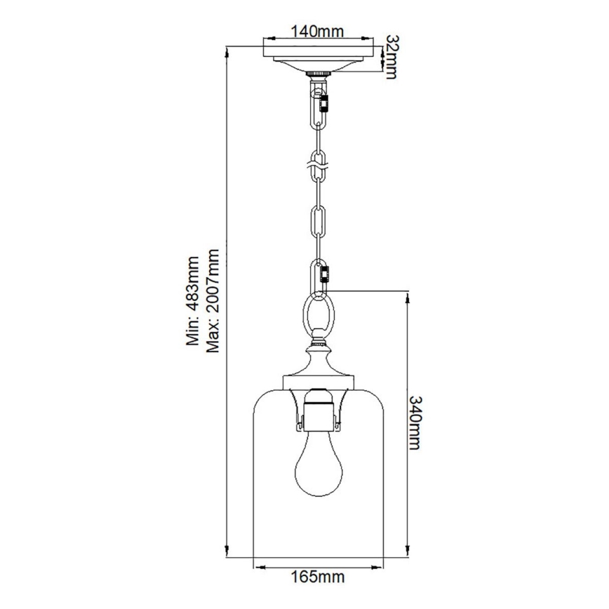 Feiss - Candelabro suspenso HOUNSLOW 1xE27/60W/230V