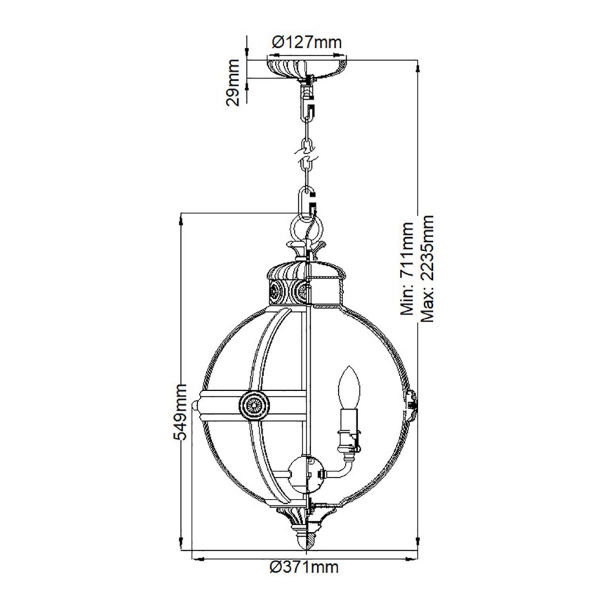 Feiss - Candeeiro suspenso ADAMS 3xE14/60W/230V bronze