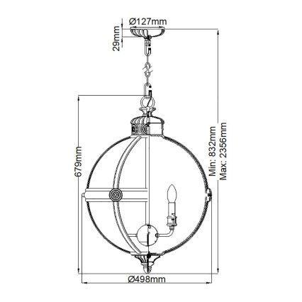 Feiss - Candeeiro suspenso ADAMS 4xE14/60W/230V bronze
