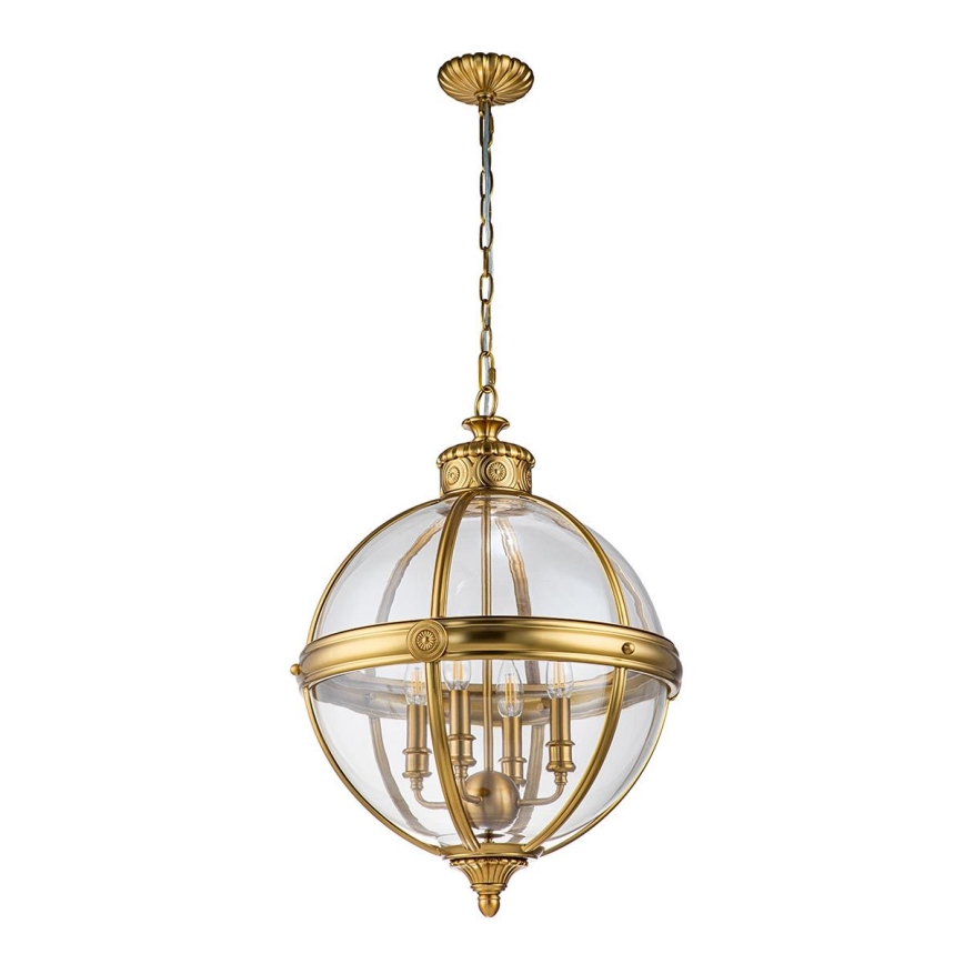 Feiss - Candeeiro suspenso ADAMS 4xE14/60W/230V dourado