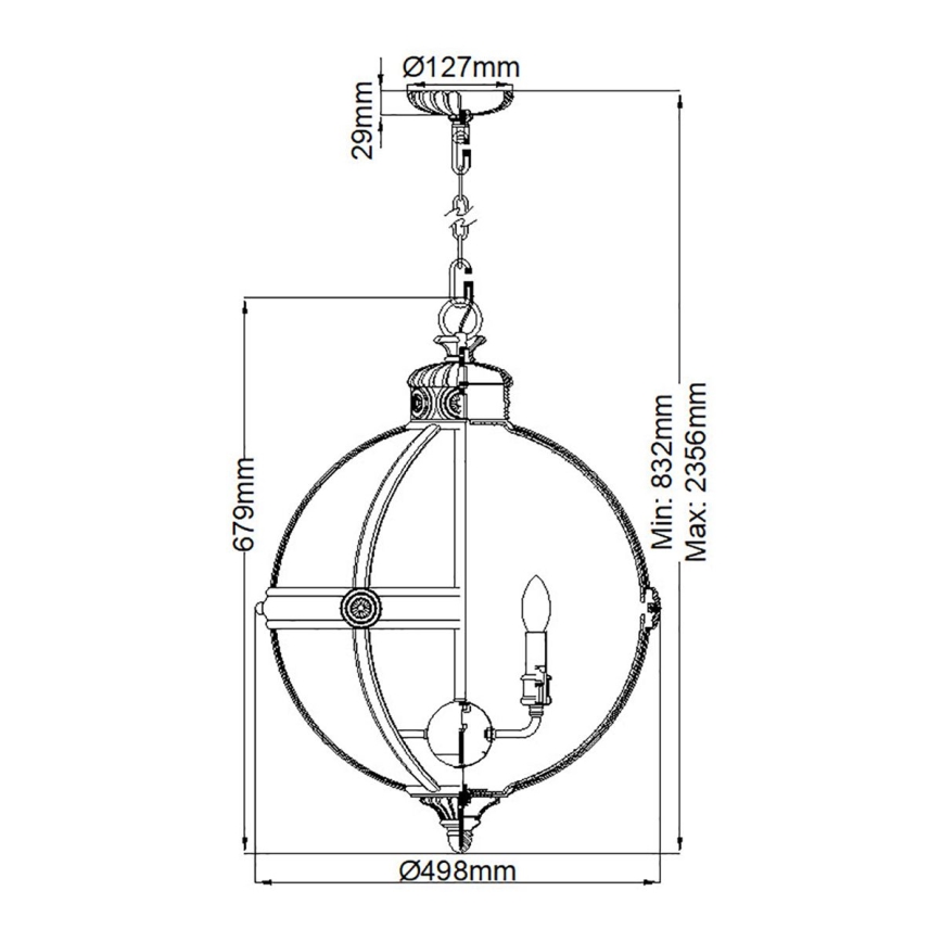 Feiss - Candeeiro suspenso ADAMS 4xE14/60W/230V dourado
