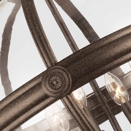 Feiss - Candeeiro suspenso ADAMS 4xE14/60W/230V bronze
