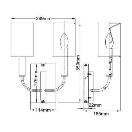 Feiss - Iluminação de parede BRIANNA 2xE14/60W/230V