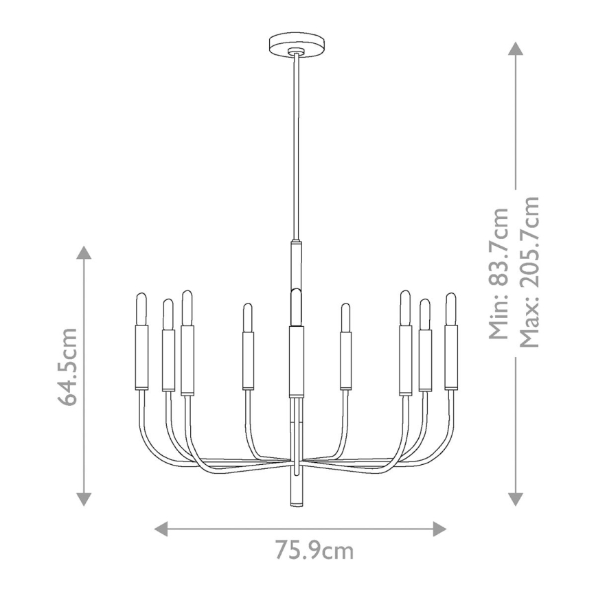 Feiss - Candeeiro suspenso BRIANNA 9xE14/60W/230V