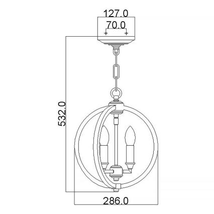 Feiss - Candeeiro suspenso CORINNE 3xE14/60W/230V