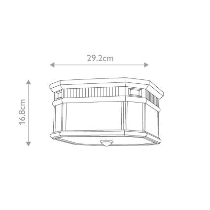 Feiss - Iluminação de teto exterior COTSWOLD LANE 2xE27/60W/230V IP44