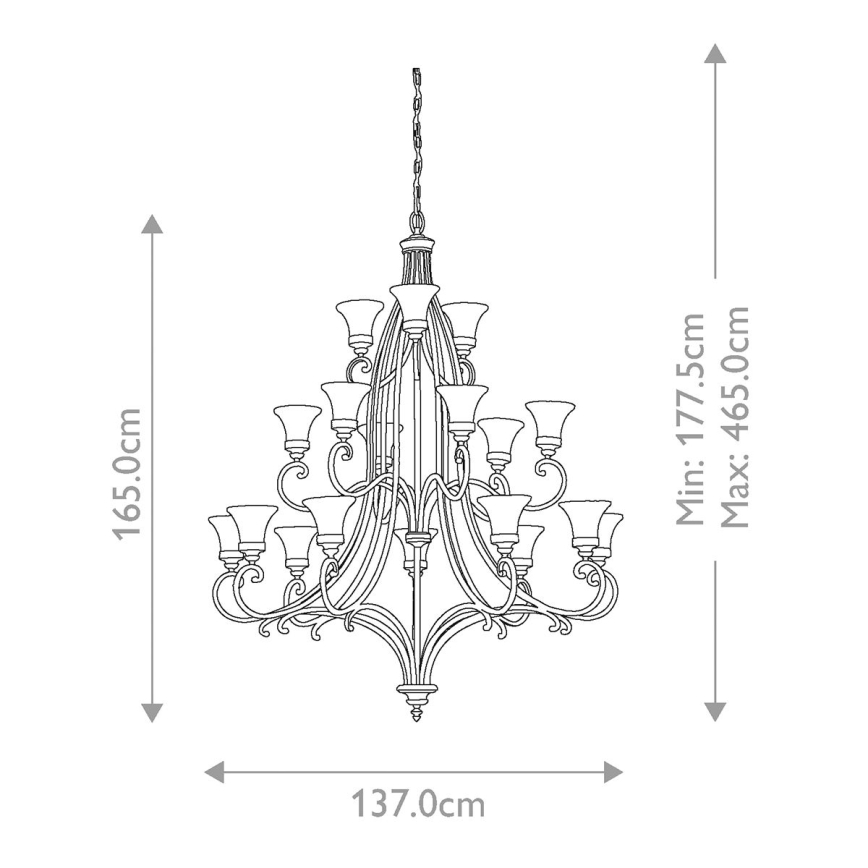 Feiss - Candeeiro suspenso DRAWING ROOM 18xE27/60W/230V