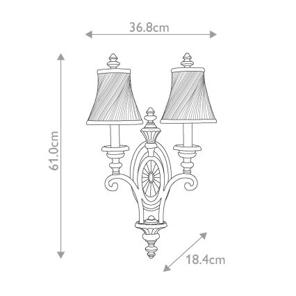 Feiss - Iluminação de parede DRAWING ROOM 2xE14/60W/230V