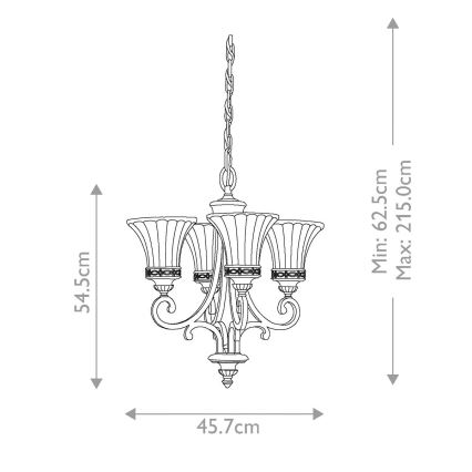 Feiss - Candeeiro suspenso DRAWING ROOM 4xE27/60W/230V
