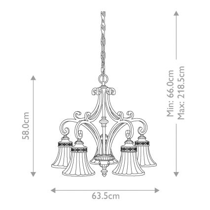 Feiss - Candeeiro suspenso DRAWING ROOM 5xE27/60W/230V