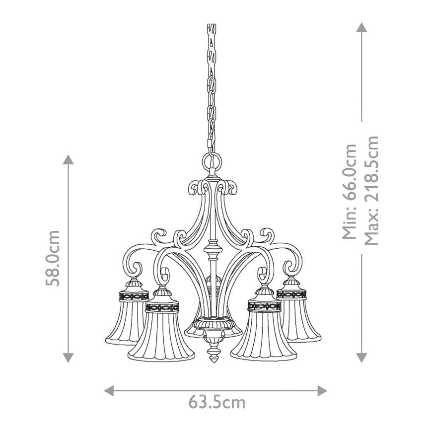 Feiss - Candeeiro suspenso DRAWING ROOM 5xE27/60W/230V