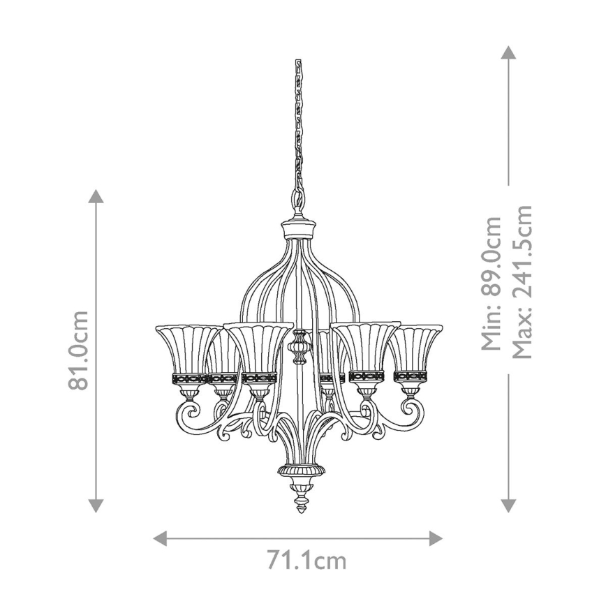 Feiss - Candeeiro suspenso DRAWING ROOM 6xE27/60W/230V