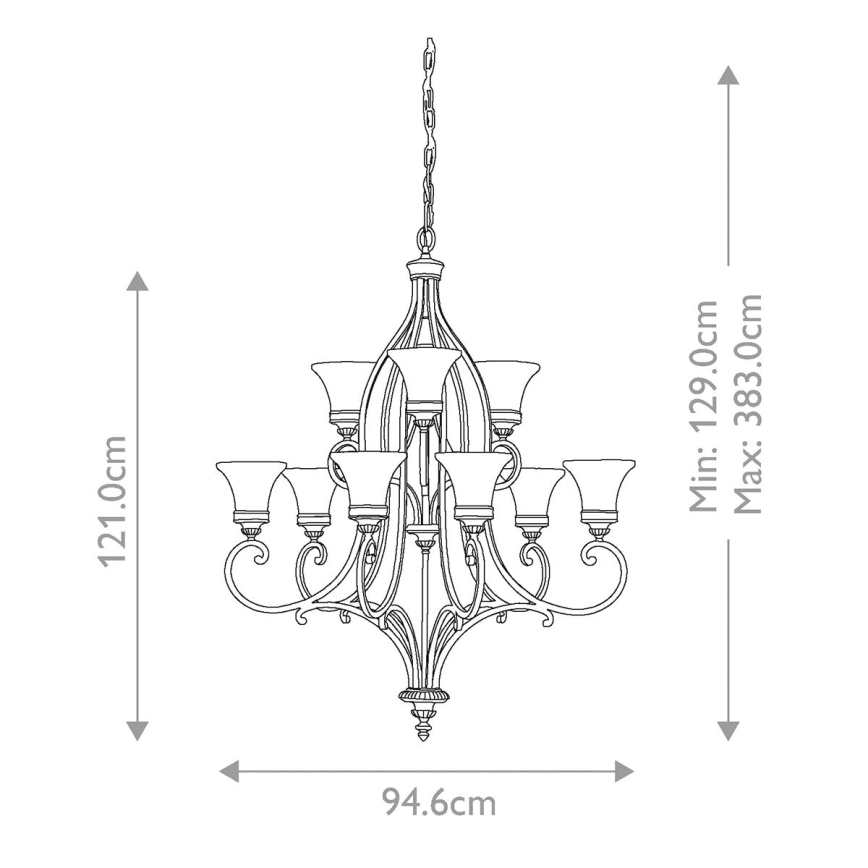 Feiss - Candeeiro suspenso DRAWING ROOM 9xE27/60W/230V