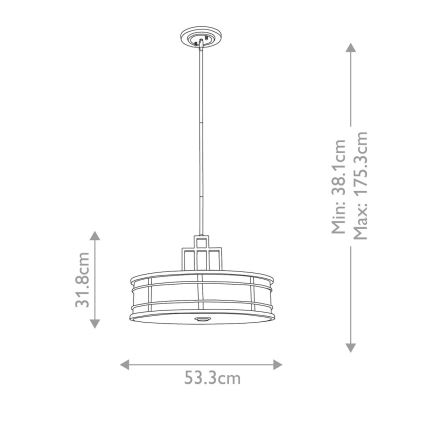 Feiss - Candeeiro de teto FUSION 3xE27/60W/230V