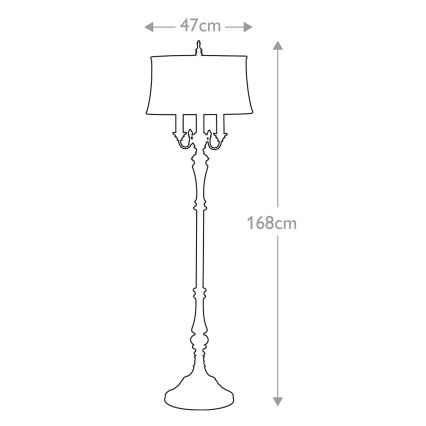 Feiss - Candeeiro de chão GIBSON 4xE27/60W/230V
