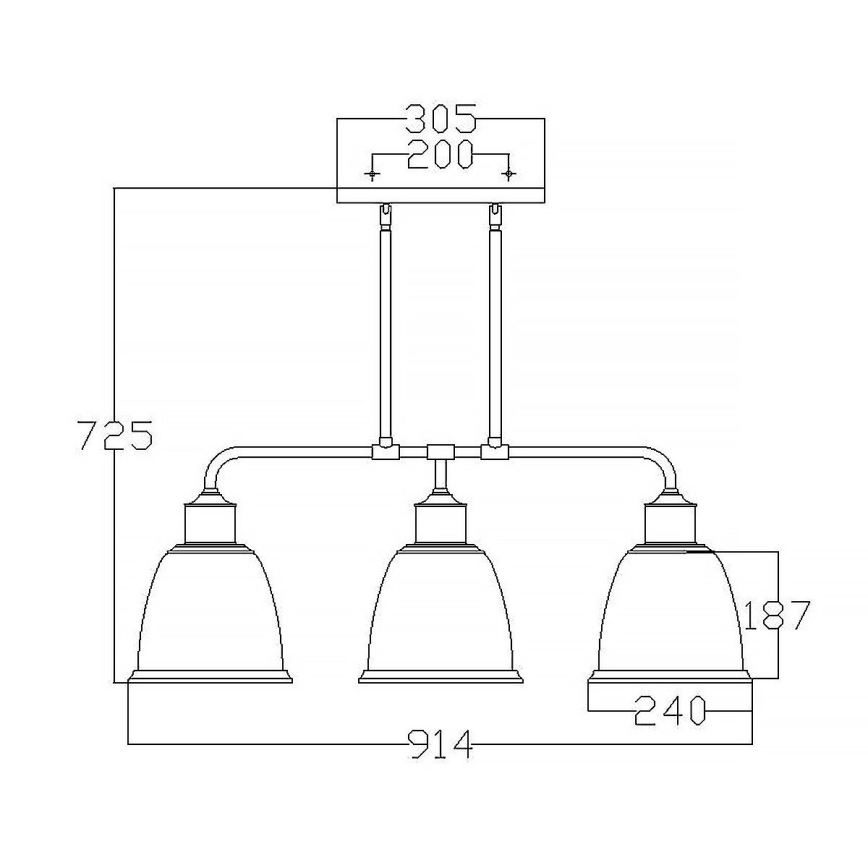 Feiss - Candeeiro suspenso HOBSON 3xE27/60W/230V