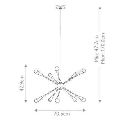 Feiss - Candeeiro suspenso LED JAX 10xG9/3W/230V dourado