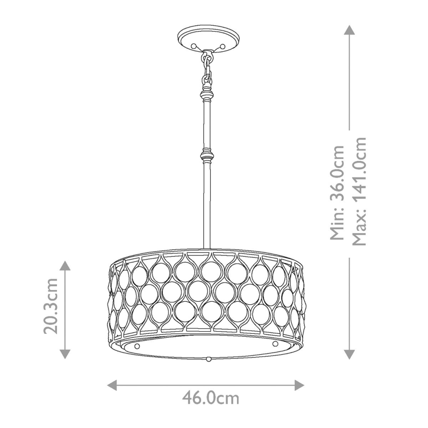 Feiss - Candeeiro suspenso LUCIA 3xE27/60W/230V