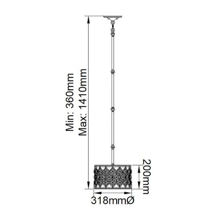 Feiss - Candeeiro suspenso LUCIA 1xE27/60W/230V