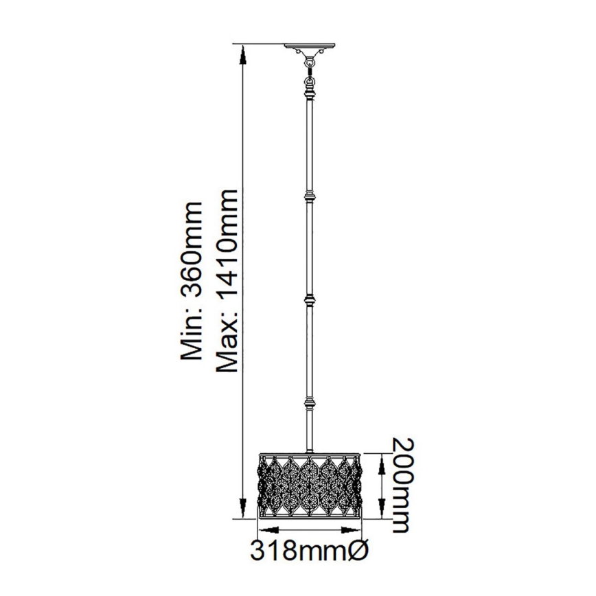 Feiss - Candeeiro suspenso LUCIA 1xE27/60W/230V