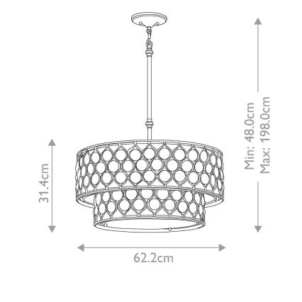 Feiss - Candeeiro suspenso LUCIA 6xE27/60W/230V