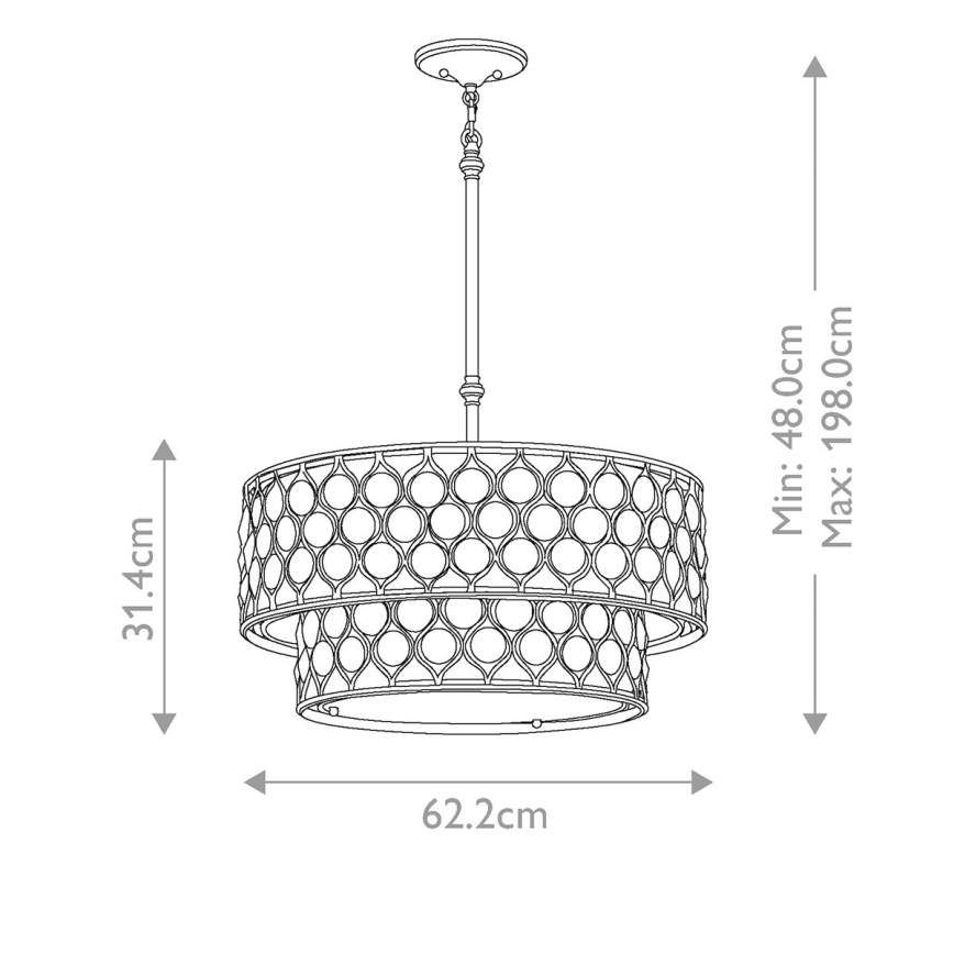 Feiss - Candeeiro suspenso LUCIA 6xE27/60W/230V