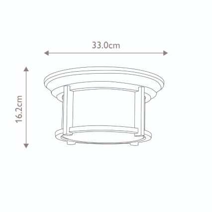 Feiss - Iluminação de teto exterior MERRIL 2xE27/60W/230V IP44