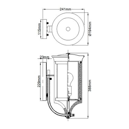 Feiss - Iluminação de parede exterior MERRILL 1xE27/60W/230V IP44