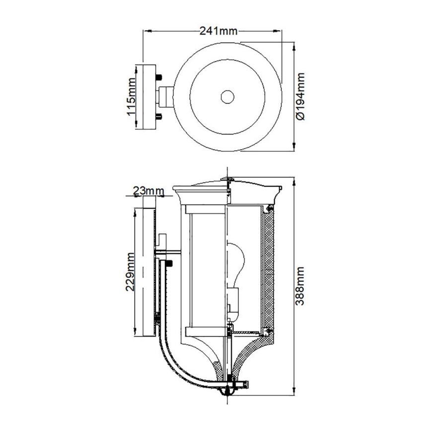 Feiss - Iluminação de parede exterior MERRILL 1xE27/60W/230V IP44