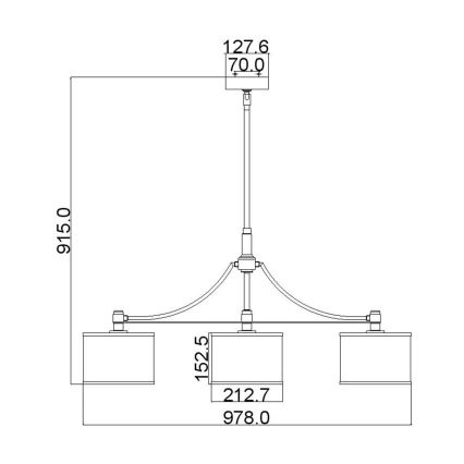 Feiss - Candeeiro suspenso PROSPECT PARK 3xE27/60W/230V