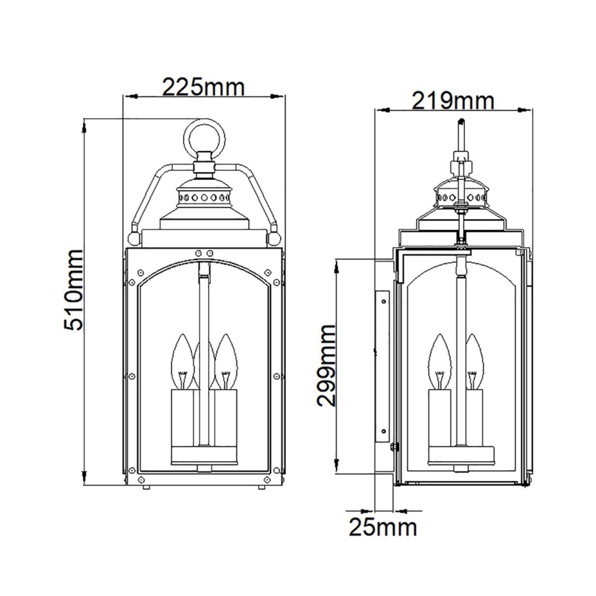 Feiss - Iluminação de parede exterior RANDHURST 3xE14/40W/230V IP44