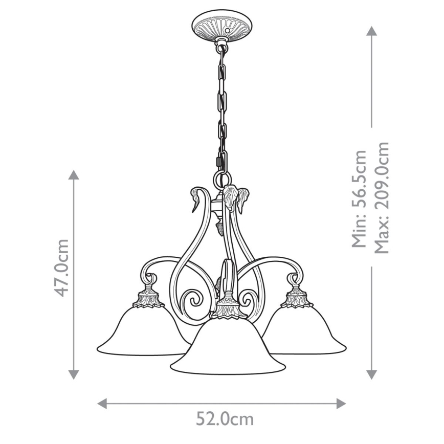 Feiss - Candeeiro suspenso SONOMA VALLEY 3xE27/60W/230V