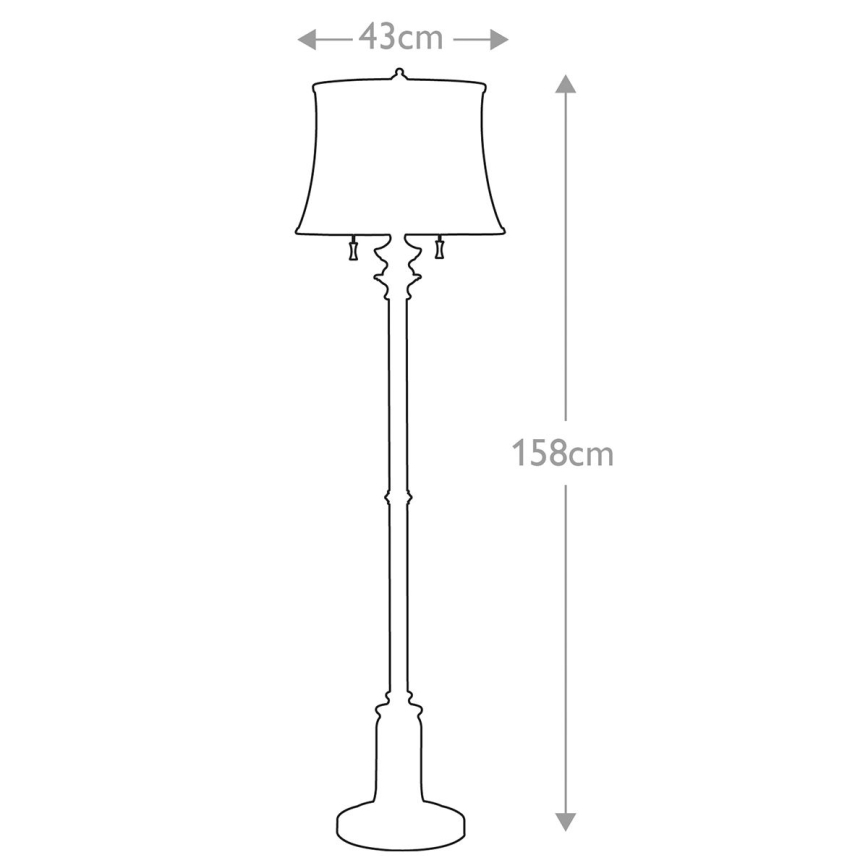 Feiss - Candeeiro de chão STATEROOM 2xE27/60W/230V prateado