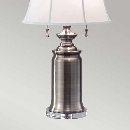 Feiss - Candeeiro de mesa STATEROOM 2xE27/60W/230V prateado