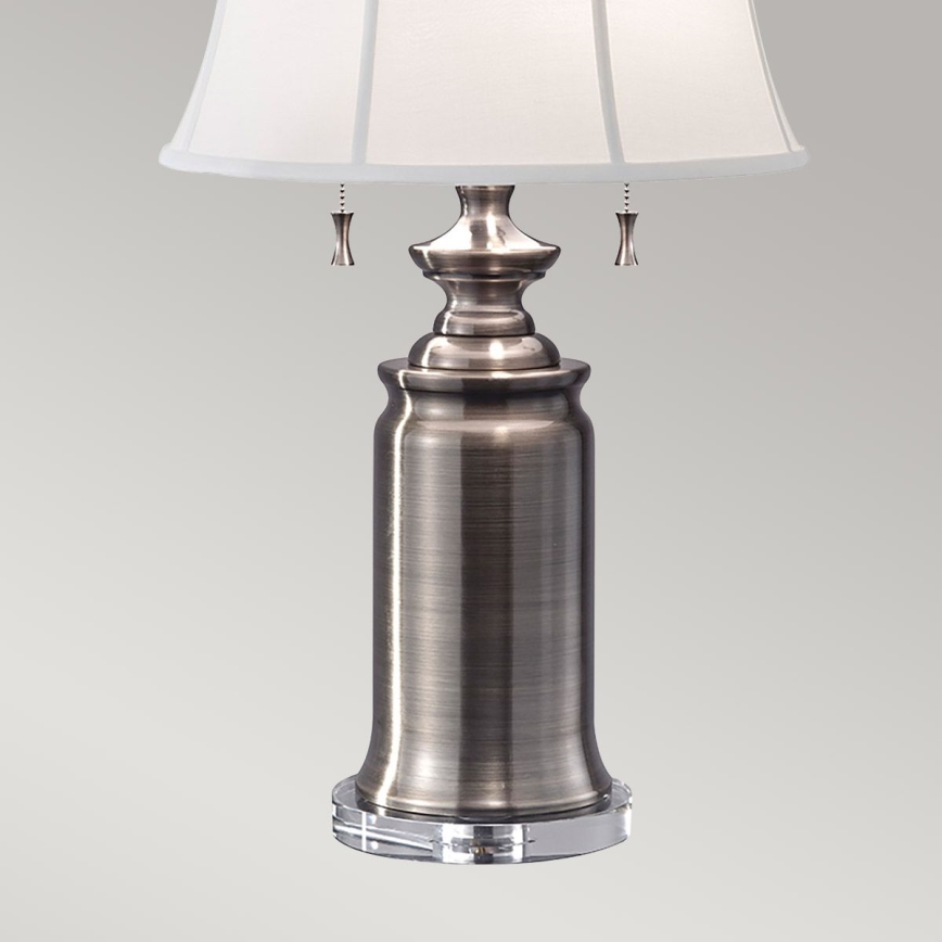 Feiss - Candeeiro de mesa STATEROOM 2xE27/60W/230V prateado