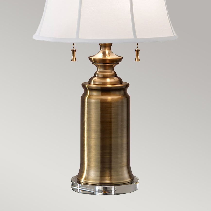 Feiss - Candeeiro de mesa STATEROOM 2xE27/60W/230V latão