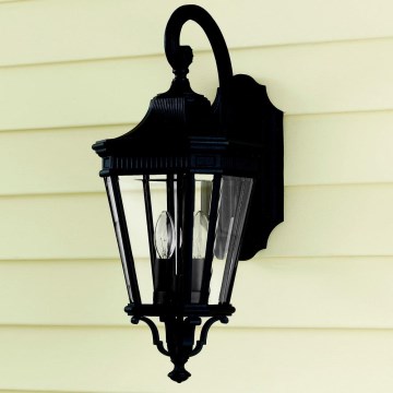 Feiss - Iluminação de parede exterior COTSWOLD LANE 2xE14/60W/230V IP44 preto