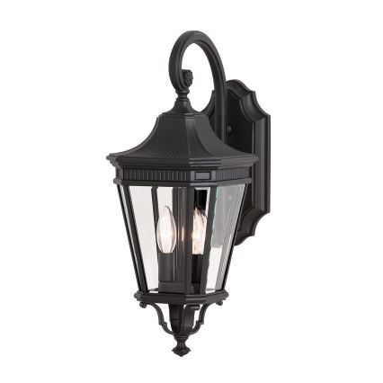 Feiss - Iluminação de parede exterior COTSWOLD LANE 2xE14/60W/230V IP44 preto