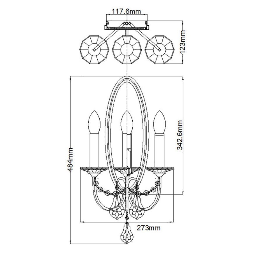 Feiss - Iluminação de parede VALENTINA 3xE14/60W/230V latão
