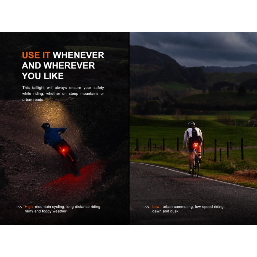 Fenix BC06R - LED Luz de bicicleta recarregável e regulável LED/USB IP66 90 Eu 24,5 h