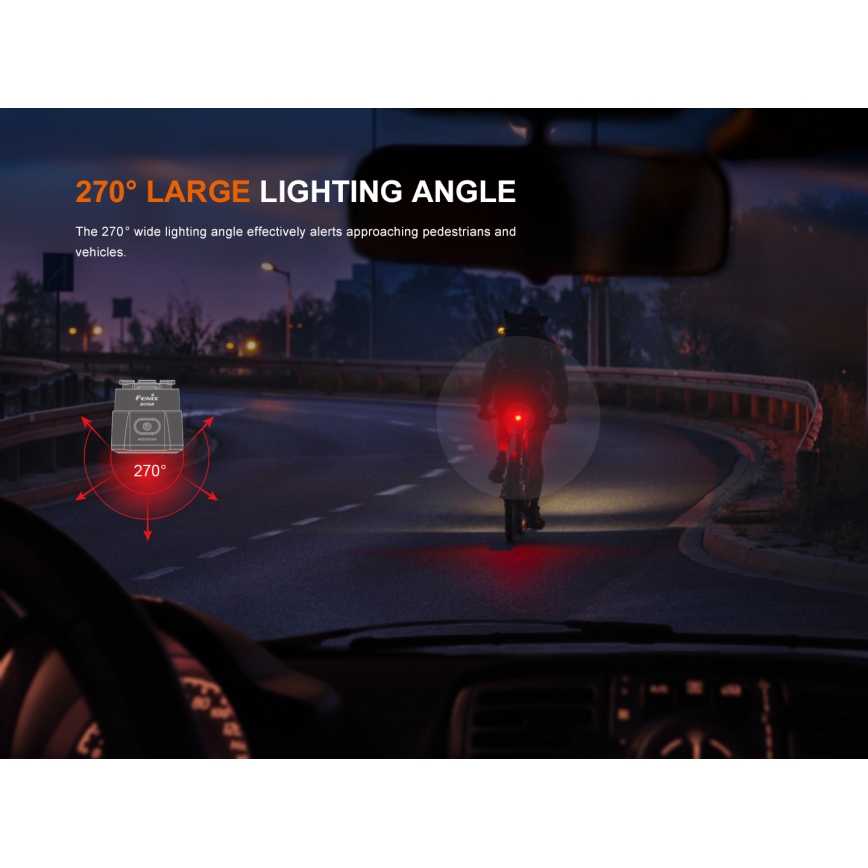 Fenix BC06R - LED Luz de bicicleta recarregável e regulável LED/USB IP66 90 Eu 24,5 h