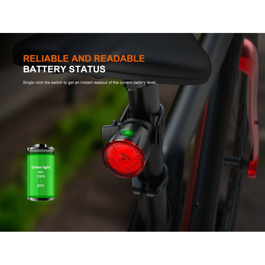 Fenix BC06R - LED Luz de bicicleta recarregável e regulável LED/USB IP66 90 Eu 24,5 h