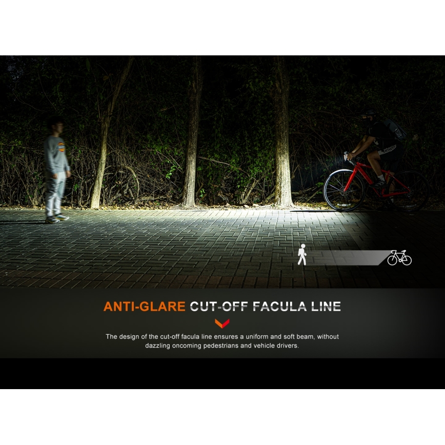 Fenix BC15R- Luz de bicicleta LED recarregável e regulável LED/USB IP66 400 lm 31,5 horas