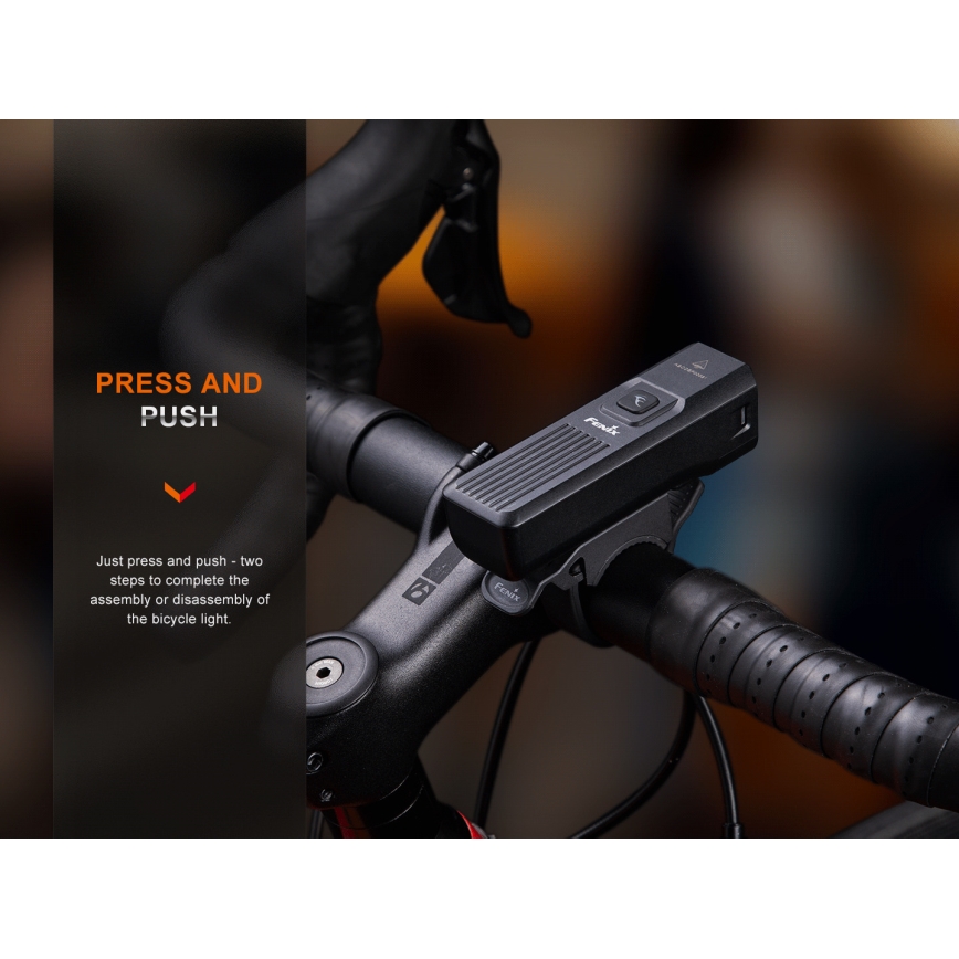 Fenix BC15R- Luz de bicicleta LED recarregável e regulável LED/USB IP66 400 lm 31,5 horas