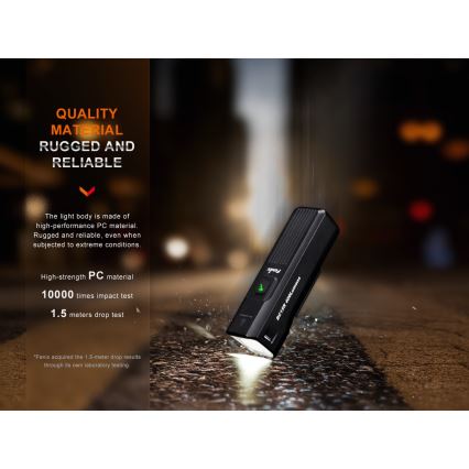 Fenix BC15R- Luz de bicicleta LED recarregável e regulável LED/USB IP66 400 lm 31,5 horas
