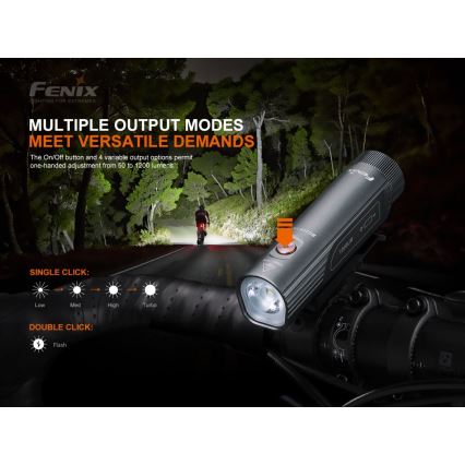 Fenix BC21RV30 - Iluminação de bicicleta recarregável LED/USB IP68 1200 lm 33 hrs