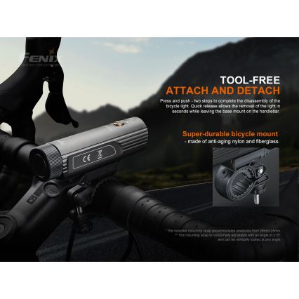 Fenix BC21RV30 - Iluminação de bicicleta recarregável LED/USB IP68 1200 lm 33 hrs