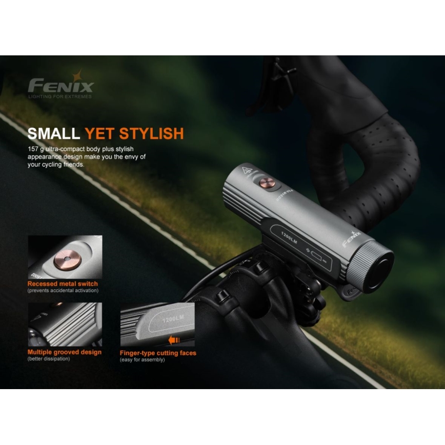 Fenix BC21RV30 - Iluminação de bicicleta recarregável LED/USB IP68 1200 lm 33 hrs